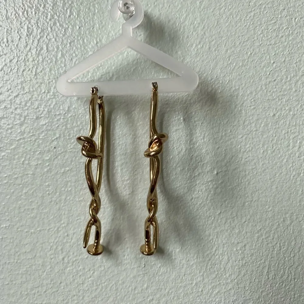 Artistic Rustic Golden Nails Earrings